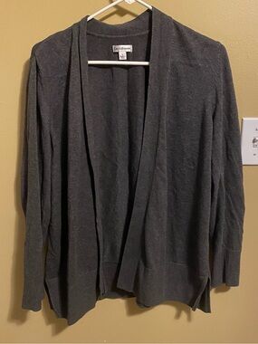 Dark gray flowy loose cardigan
